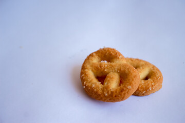 Danish butter cookies, Close up of butter cookies coated with white sugar, sweet cookies