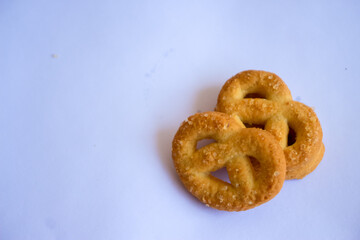 Danish butter cookies, Close up of butter cookies coated with white sugar, sweet cookies