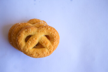 Danish butter cookies, Close up of butter cookies coated with white sugar, sweet cookies