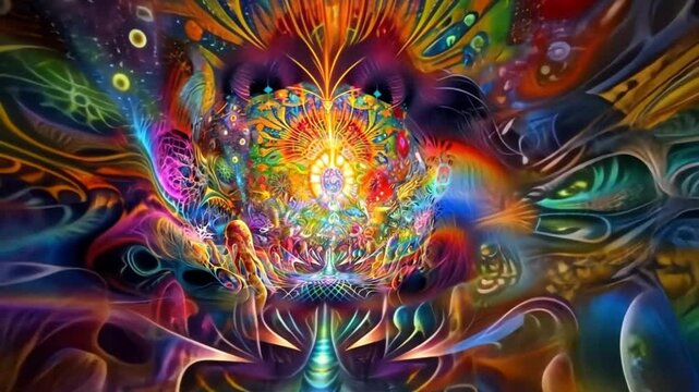 The animation unfolded in a trance of magic and vibrant colours, creating a surreal and dreamlike experience, with unique, fractal patterns that evoked a deeply spiritual essence.