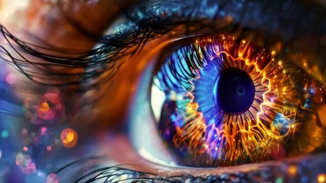 Digital Abstract Vision: Exploring AI and Tech Through Eye Iris