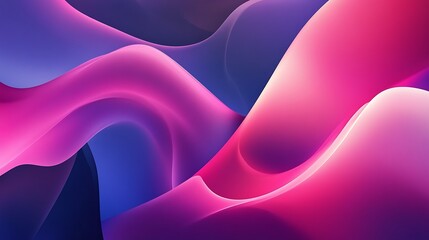 Abstract background with pink, purple, and blue flowing curves.