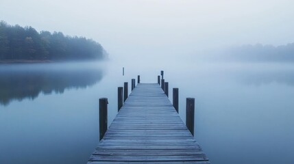 Obraz premium Misty Morning on the Lake