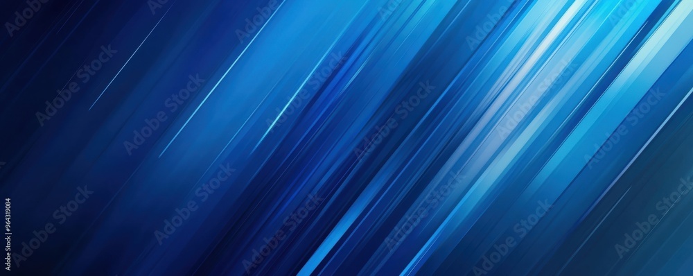 Poster blue gradient background with dynamic diagonal lines creating a sense of motion and energy on a mode