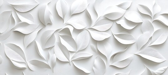 Delicate White Leaves Artfully Arranged on a Soft Background