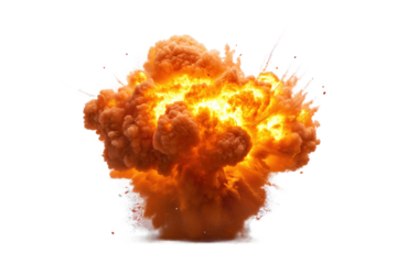 Explosion. Fire and Flames, cutout, dust, particles and explosion. Alpha Image
