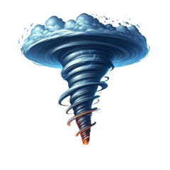 tornado hurricane  isolated on transparent background - Generative AI