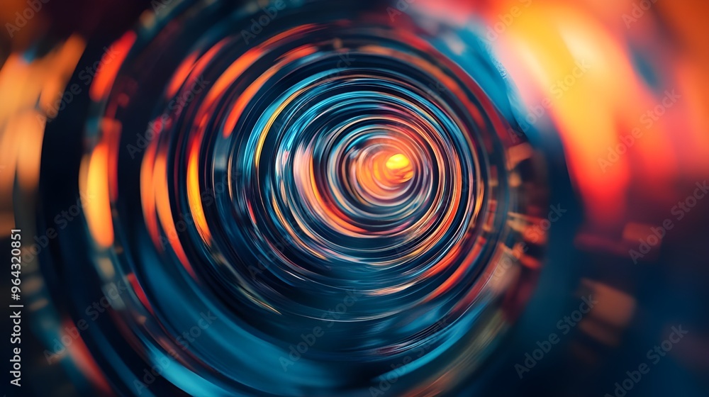 Poster abstract circular swirls in vivid, mesmerizing color patterns picture