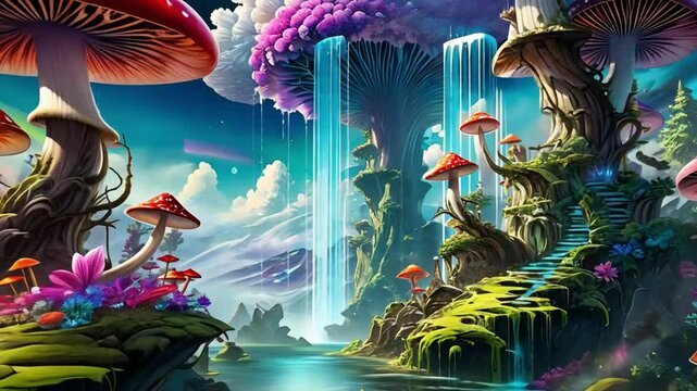 The landscape unfolded like a colourful dream, a spiritual trance where imagination wove a unique tapestry of vibrant colours, blending fantasy and fiction into an otherworldly realm.