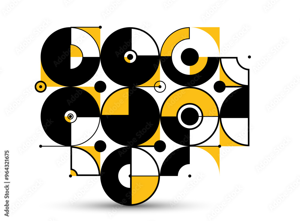 Poster abstract vector geometric background, tech engineering look like shapes and lines composition, mecha