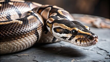 Fototapeta premium Ball python snake, Pet snake, Cute snake