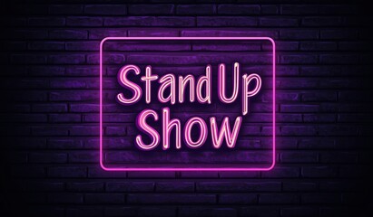 the inscription "stand up show" in neon light