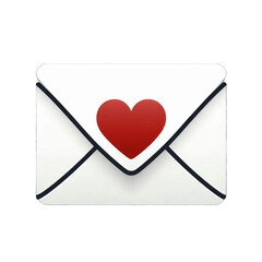 envelope with heart isolated on transparent background - Generative AI