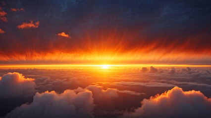 Fototapeta premium Tranquil Sunset Over a Beautiful Cloudscape