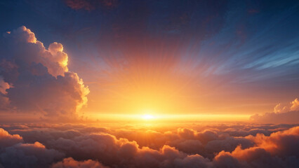 Tranquil Sunset Over a Beautiful Cloudscape