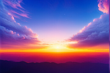 Fototapeta premium Tranquil Sunset Over a Beautiful Cloudscape