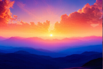 Obraz premium Tranquil Sunset Over a Beautiful Cloudscape