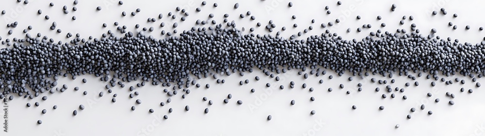 Poster scattered poppy seeds on white background - 3d rendering flat lay top view isolated composition for 