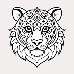 tiger head silhouette vector illustration