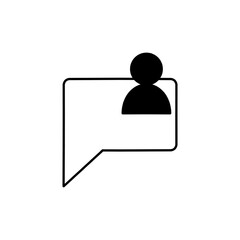 speech bubble icon with user profile, vector illustration icon