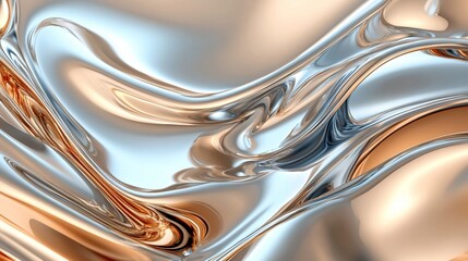 Fluid shapes in metallic colors organic shapes