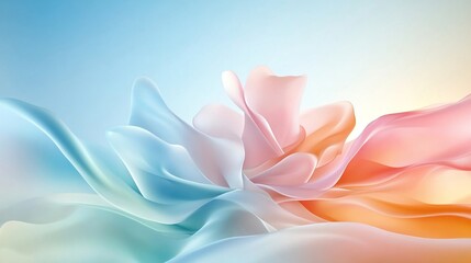 Fototapeta premium Fluid shapes in pastel colors forming an abstract background organic shapes