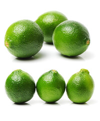 Fresh lemon on white background