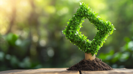 Obraz premium A growing green tree shaped like an arrow shows how a market is expanding and thriving.