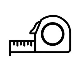 Roll measuring tool icon vector with simple design. tape measure icon