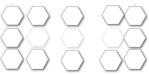 Fototapeta premium White hexagon 3D background texture. modern abstract polygonal pattern. 3d rendering illustration. Futuristic abstract banner. white and black lines 3d Hexagonal. honeycomb white Background.