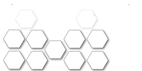 White hexagon 3D background texture. modern abstract polygonal pattern. 3d rendering illustration. Futuristic abstract banner. white and black lines 3d Hexagonal. honeycomb white Background.