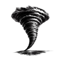 tornado hurricane  isolated on transparent background - Generative AI