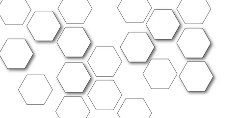 Obraz premium White hexagon 3D background texture. modern abstract polygonal pattern. 3d rendering illustration. Futuristic abstract banner. white and black lines 3d Hexagonal. honeycomb white Background.
