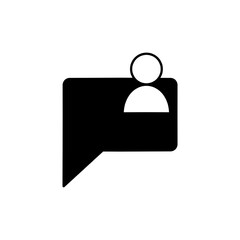 speech bubble icon with user profile, vector illustration icon