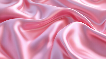 Obraz premium The picture shows a soft, pink satin cloth that is smooth and draped in gentle waves.