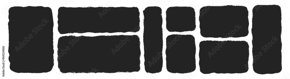Aufkleber crayon style handwriting text boxes set. rough memo frame with chalk texture. sketch vector illustra