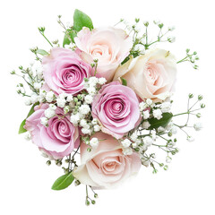 Obraz premium Bouquet of pink roses, a romantic symbol of love and beauty