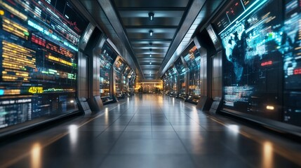 Obraz premium Holographic market drop virtual business struggle