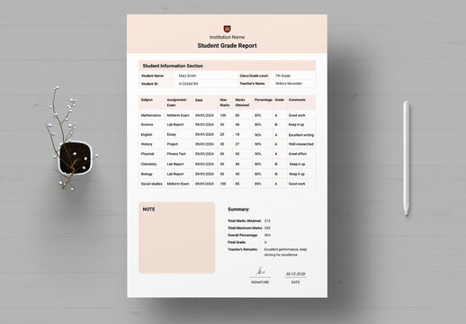 Student Grade Report