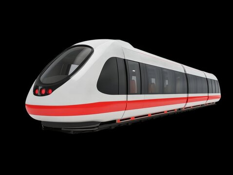 Sapsan electric train on transparent background, photo