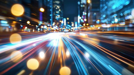 Fototapeta premium Light trails forming dynamic patterns organic shapes