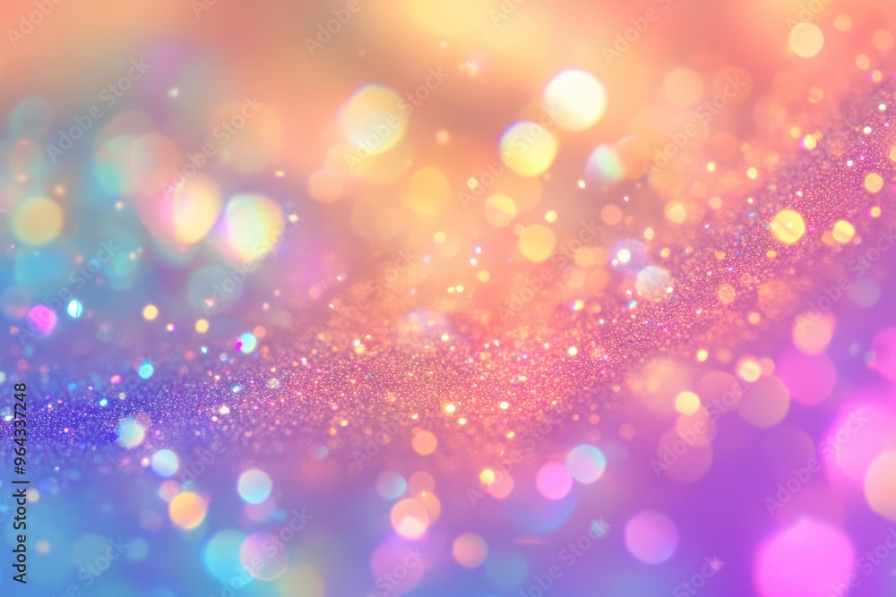 Poster beautiful blurred background of holographic colors with sparkling bokeh effects. this vibrant image 