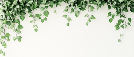 neutral background with cascading vines