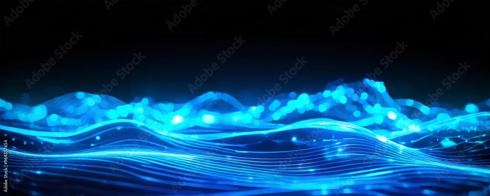 Aufkleber digital illustration of a wave-like pattern, with a gradient of blue and black tones. the wave appea