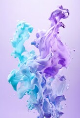 Fototapeta premium vibrant abstract composition of swirling, fluid shapes in shades of blue and purple, creating a dynamic and visual effect.