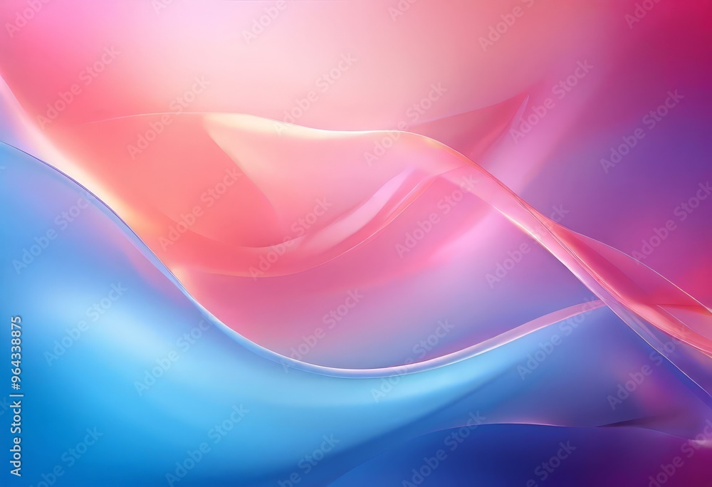 Poster vibrant abstract composition with a gradient of pink and blue hues, creating a sense of movement and