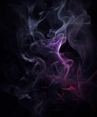 Obraz premium swirling pattern of purple and pink smoke against a dark background, creating an abstract and ethereal visual effect.