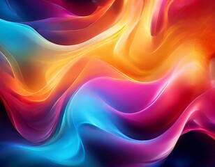 Obraz premium vibrant abstract composition of swirling, multicolored lines and curves, creating a dynamic and visually striking effect.