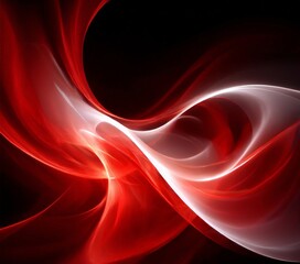Obraz premium striking abstract composition of red and white swirls and curves, creating a dynamic and visually effect.