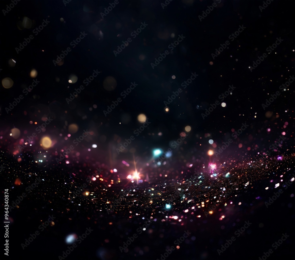 Aufkleber a night sky filled with a multitude of small, colorful lights that appear to be randomly scattered a